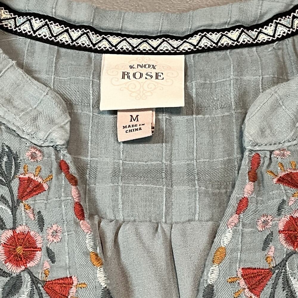 Knox Rose dress embroidered floral neckline Med tiered fairy cottage boho lace - Picture 4 of 13